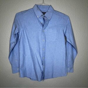 Lands' End Boys Youth Blue Button-Down Dress Shirt Size Medium 10/12